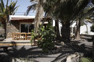 a house with palm trees in front of it at Casa Anahita in Lajares