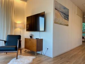 TV a/nebo společenská místnost v ubytování Ferienwohnung Traumblick