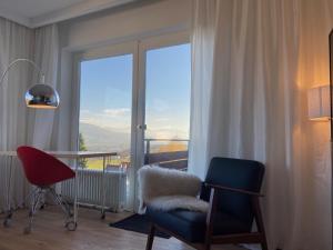 Posezení v ubytování Ferienwohnung Traumblick