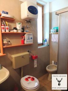ein Bad mit einem WC und einem Waschbecken in der Unterkunft Stag Apartment in Prato Nevoso