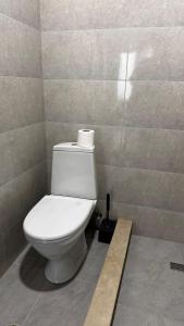een badkamer met een wit toilet in een kamer bij OLEG GORGILADZE in Batoemi