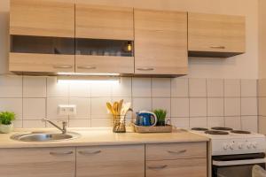 Kuchyň nebo kuchyňský kout v ubytování Apartmány KRAKENS