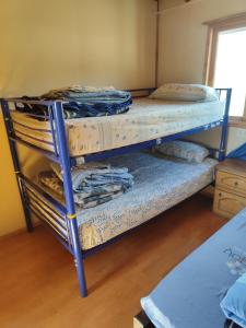 سرير بطابقين أو أسرّة بطابقين في غرفة في Alma Patagona Hostel