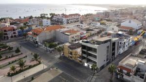 an aerial view of a city with the ocean at Casa Blu Guesthouse - Casa de Hospedes in Santa Maria