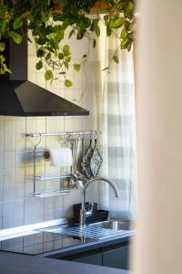 una cocina con fregadero y grifo en SulGarda Holiday Apartment, en Arco