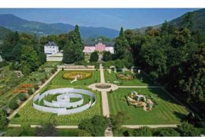 vista aerea su un giardino con un edificio di David a Fellering