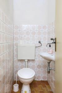 uma casa de banho com um WC e um lavatório em Apartments by the sea Pirovac, Sibenik - 11824 em Pirovac
