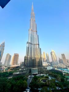 Nespecifikovaný výhled na destinaci Dubaj nebo výhled na město při pohledu z apartmánu