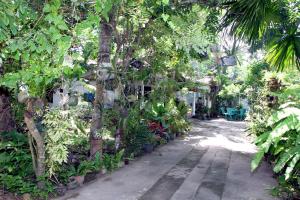 a garden with trees and plants and a walkway at Villa Hasi in Habaraduwa Central