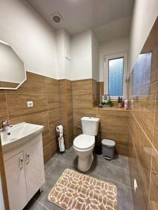 a bathroom with a toilet and a sink at Kleparski 17 Apartament in Krakow