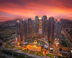 Nespecifikovaný výhled na destinaci Macao nebo výhled na město při pohledu z hotelu