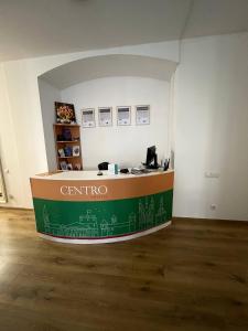 an office with a desk in the middle of a room at Centro Hostel in Vilnius