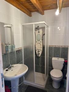 een badkamer met een toilet en een wastafel bij Casa Fortuna in Armiello