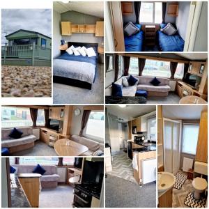 a collage of different pictures of a room at Herons Mead Touring Park and Fishing Lakes - Plot 18 in Orby