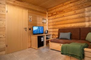 TV a/nebo společenská místnost v ubytování Pristava Lepena Village