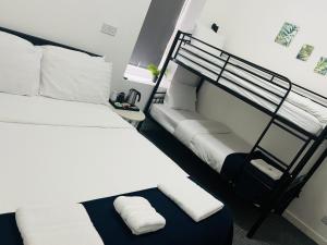 a bedroom with a bunk bed and a ladder at Alexandra Hotel Blackpool in Blackpool