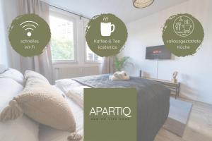 Postel nebo postele na pokoji v ubytování Zentral & Modern nahe Hauptbahnhof mit Privatparkplatz & schnellem WLAN