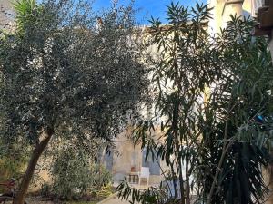 a building with trees and a table in front of it at Studio atypique Camas in Marseille