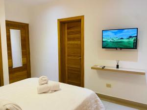 TV a/nebo společenská místnost v ubytování Apartamento Próximo Playa Caleta