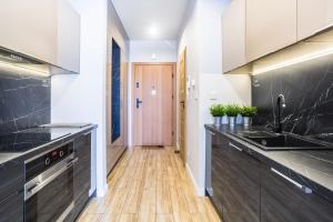 Kuchyňa alebo kuchynka v ubytovaní Apartamenty Ceglana Park -parking w hali garażowej- piękne nowe osiedle