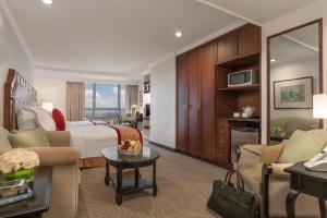 A seating area at Discovery Suites Manila, Philippines