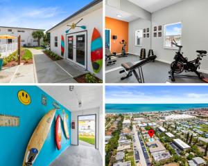 un collage di foto di una casa con tavola da surf di Ocean 2 - Seaside boutique a Indian Harbour Beach