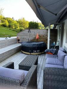Χώρος καθιστικού στο Loftroom in townhouse Oslo 1 singel bed 1 double bed