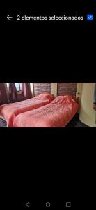 una imagen de un dormitorio con 2 camas con sábanas rojas en FANTASTICH, en Viña del Mar