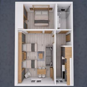 a floor plan of a small apartment with a bedroom at North Blue Life in Istanbul