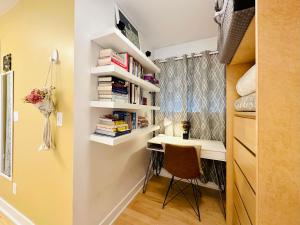 a study room with a desk and a chair at Private Guest Suite in Little Italy - King Bed - Free Parking - Central Location in Vancouver