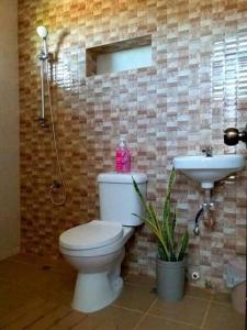 ein Bad mit einem WC und einem Waschbecken in der Unterkunft Marino Transient 4 rooms in Alaminos