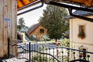 a view from the balcony of a house at Youth Hostel Arsviva in Stari Trg pri Ložu