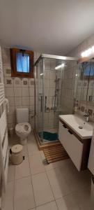 普拉曼塔的住宿－Point of view 2，带淋浴、卫生间和盥洗盆的浴室