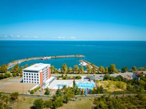 an aerial view of the resort and the lake at Tilya Resort Hotel in Trabzon