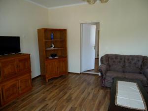 Apartment Vukanic في كوتور: غرفة معيشة بها أريكة وتلفزيون