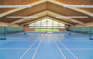 an empty tennis court with two balls on it at Stunning Home In Oberharz With Wifi in Waldschlösschen