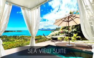 a view of the ocean from a sea view suite at Kozy Le Morne in Le Morne