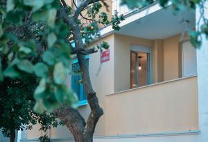 a building with a tree in front of it at Bell Tower Apartment in Mostar