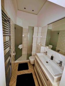 a bathroom with a sink and a toilet at Luxury CityApartment 2 in Vienna