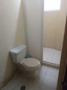 a bathroom with a toilet and a shower at Puerto mar 2 in Acapulco