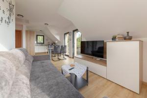 TV a/nebo společenská místnost v ubytování Apartments Nikolaj
