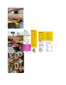 página de un menú para un restaurante en Ikoyi/Banana Studio Room en Lagos