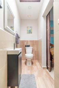 a bathroom with a toilet and a sink at Apartamento-San José-WiFi in San José