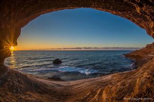 a view of the ocean from a cave at Studio Chaleureux au Cap d’Agde in Cap d'Agde