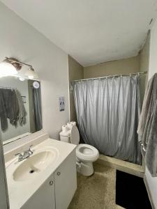 a bathroom with a sink and a toilet and a shower at Miami House in Miami