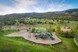 an aerial view of a playground in a field at Big Horn by DC in Big Sky