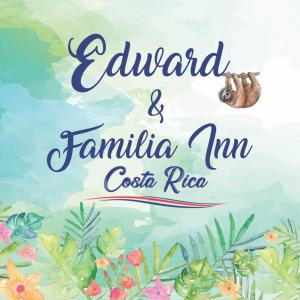 un cartello per un resort con fiori e una spiaggia di Airport SJO Residence - Edward & Familia Inn a Alajuela