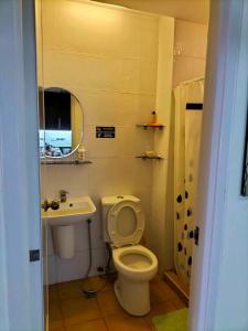 大雅台Staycation Tagaytay Albizia的带马桶和水槽的浴室