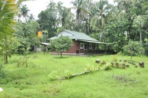 a small house in the middle of a field at Backwaters Retreat in Ankola