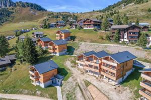 an aerial view of a resort in the mountains at Vieux Valais BeeValais 1 in Riederalp